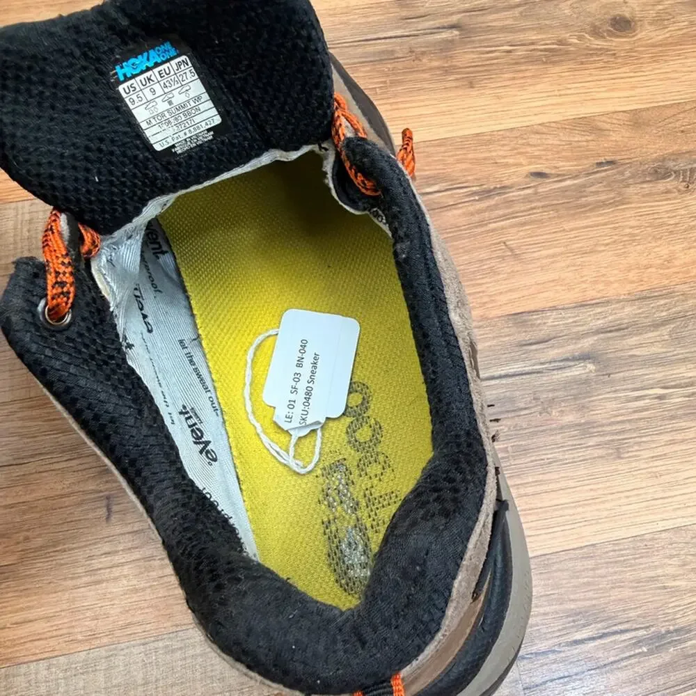 Hoka One one Tor Summit Size 9.5 WP Waterproof Hiking eVent Shoes